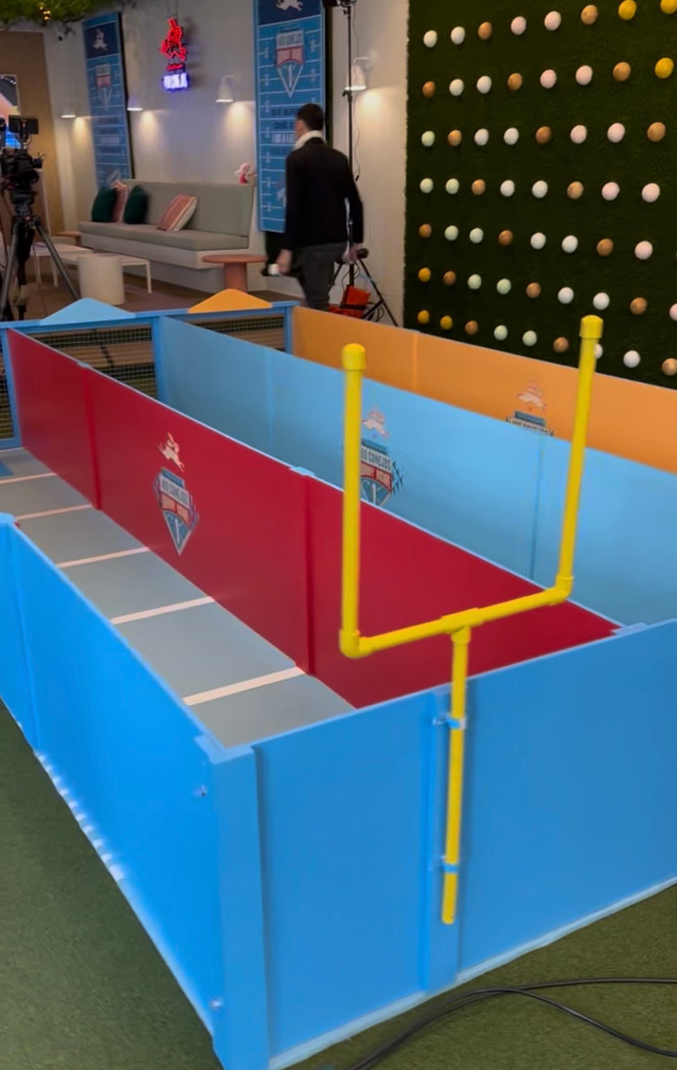 Custom mini football field game built for an NFL event activation