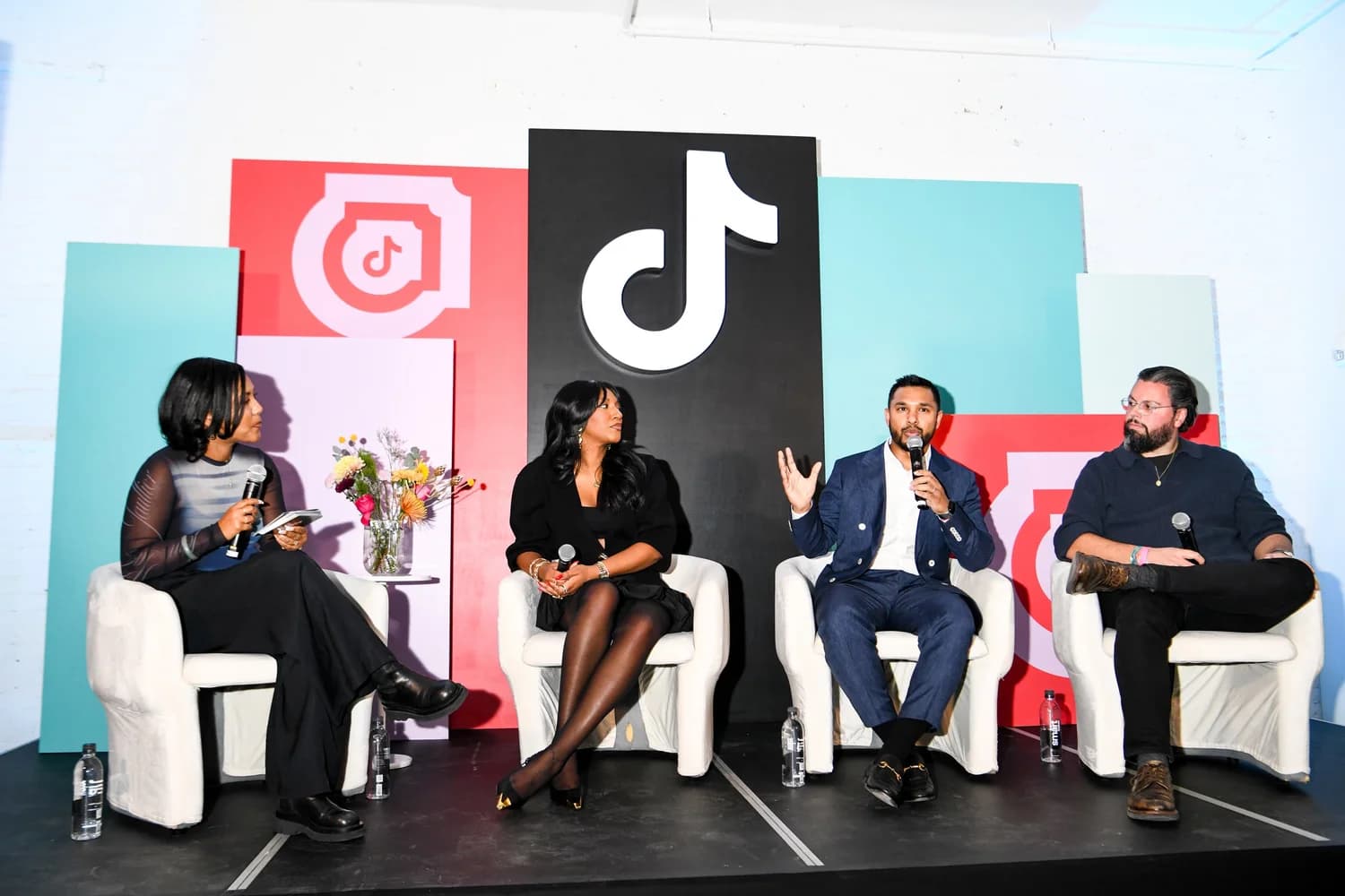 TikTok corporate event panel with custom branded backdrop